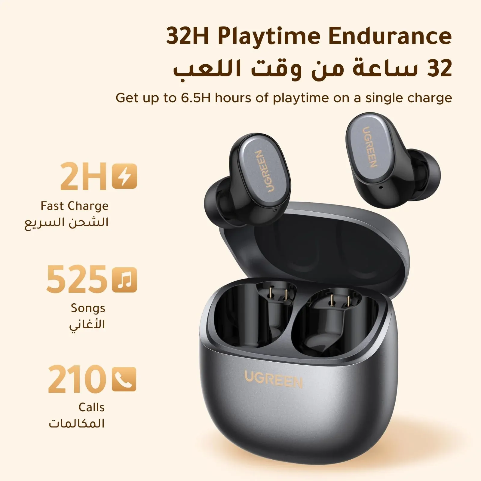 UGREEN DOTS TRUE WIRELESS EARBUDS BLACK WS220 thumbnail 3