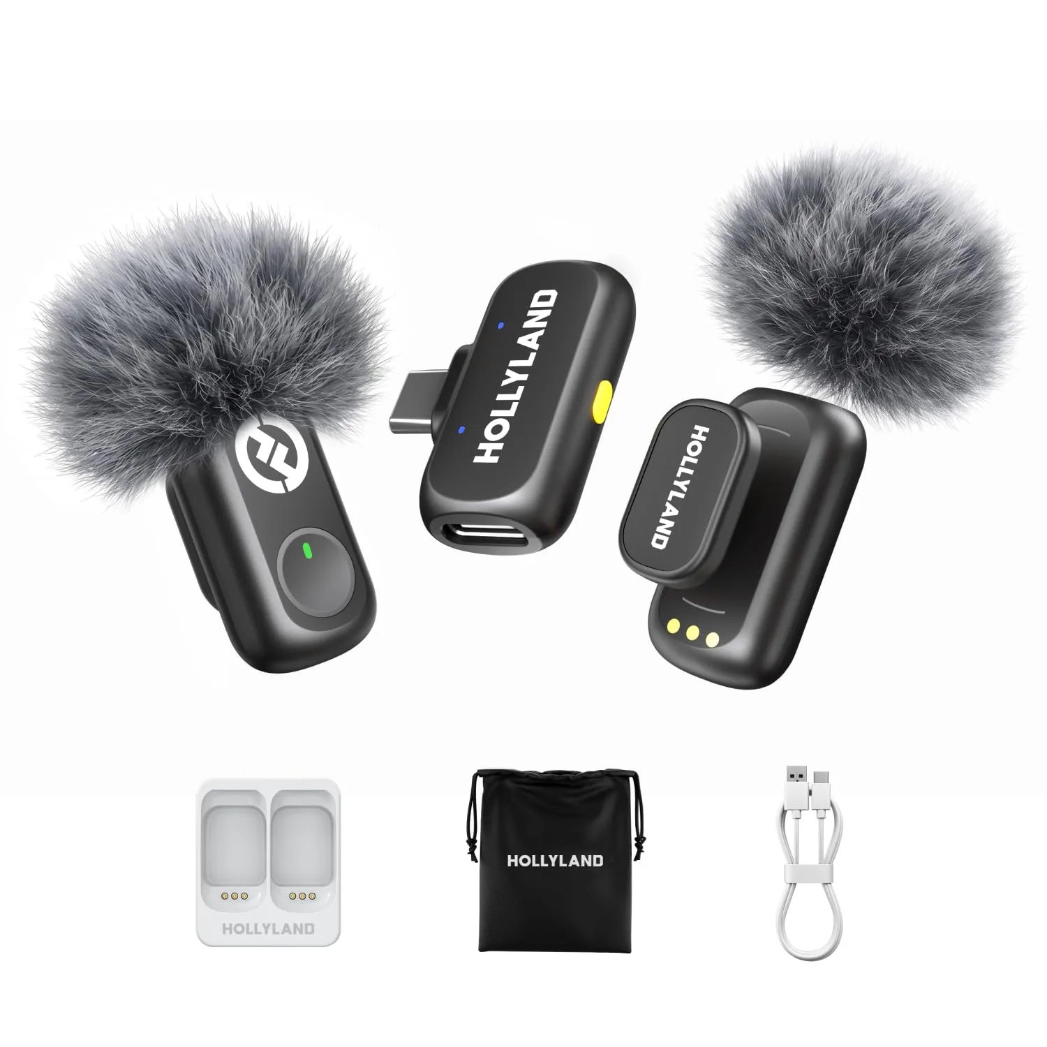 HOLLYLAND LARK A1 MINI DUO WIRELESS LAVALIER MICROPHONE SYSTEM WITH USB-C RX SPACE GREY thumbnail 10