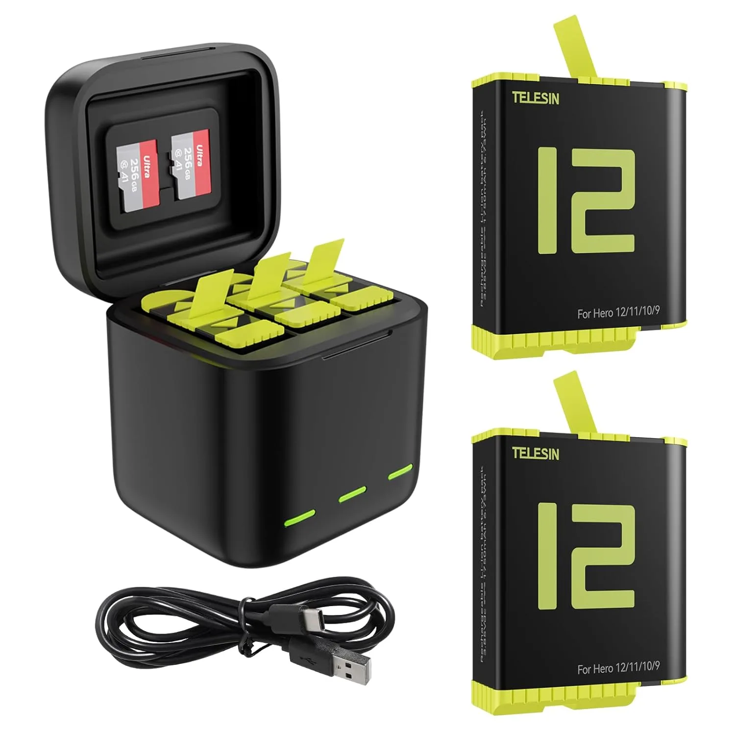TELESIN GOPRO HERO 12 FAST CHARGING ARC BATTERY GP-FCB-B11 thumbnail 2