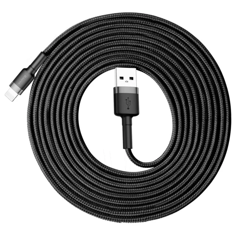 BASEUS CAFULE CABLE USB FOR TYPE C 2A 3M GREY-BLACK CATKLF-UGI thumbnail 2
