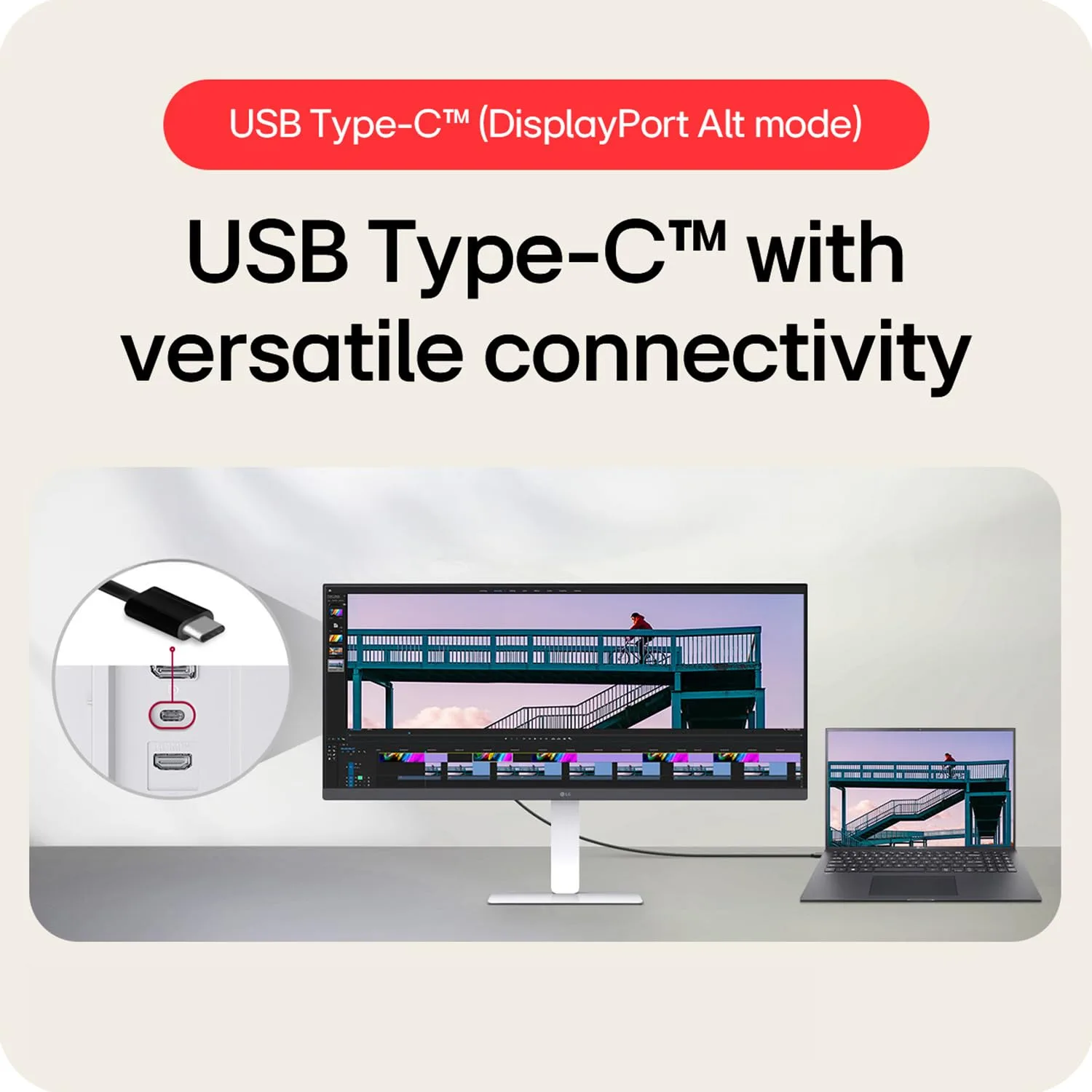 LG 34 INCH ULTRAWIDE WFHD MONITOR WITH 100HZ HDR 400 USB-C 34U530A-W thumbnail 8