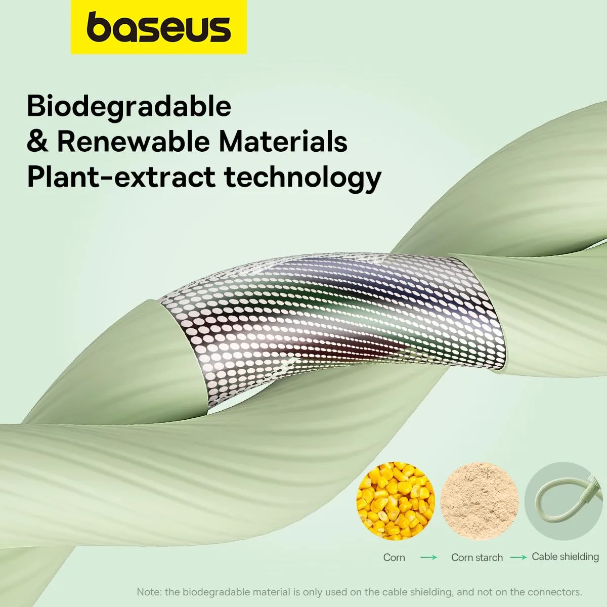 BASEUS HABITAT SERIES FAST CHARGING CABLE USB TO IP 2.4A 1M GREEN P10360200631 thumbnail 6