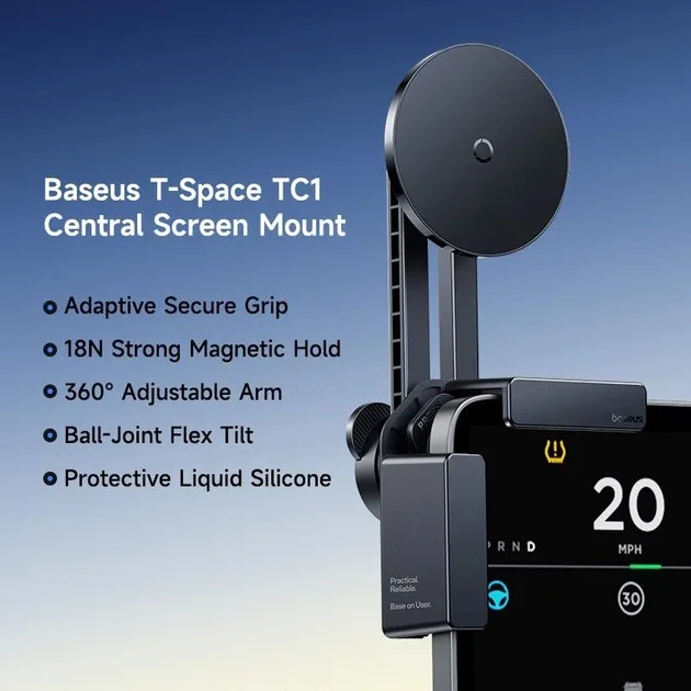 BASEUS T SPACE TC1 CENTRAL SCREEN MOUNT CORNER COSMIC BLACK C0013501 thumbnail 2