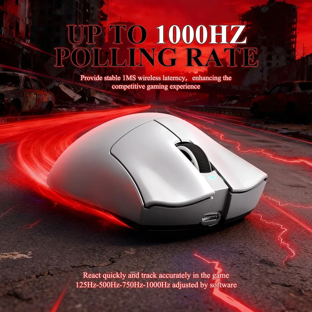 ATTACK SHARK V3 PRO WIRELESS ESPORTS GAMING MOUSE WITH CHARGING DOCK WHITE thumbnail 8