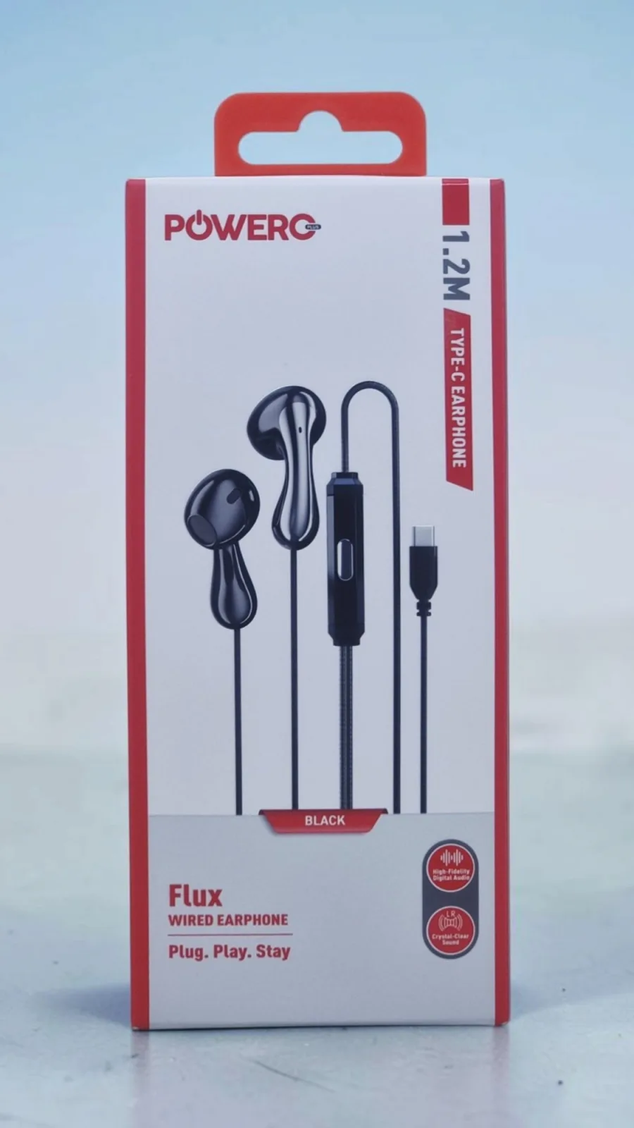 POWERO PLUS FLUX 1.2M TYPE C WIRED EARPHONE BLACK PR-FXSTEPTC-BK