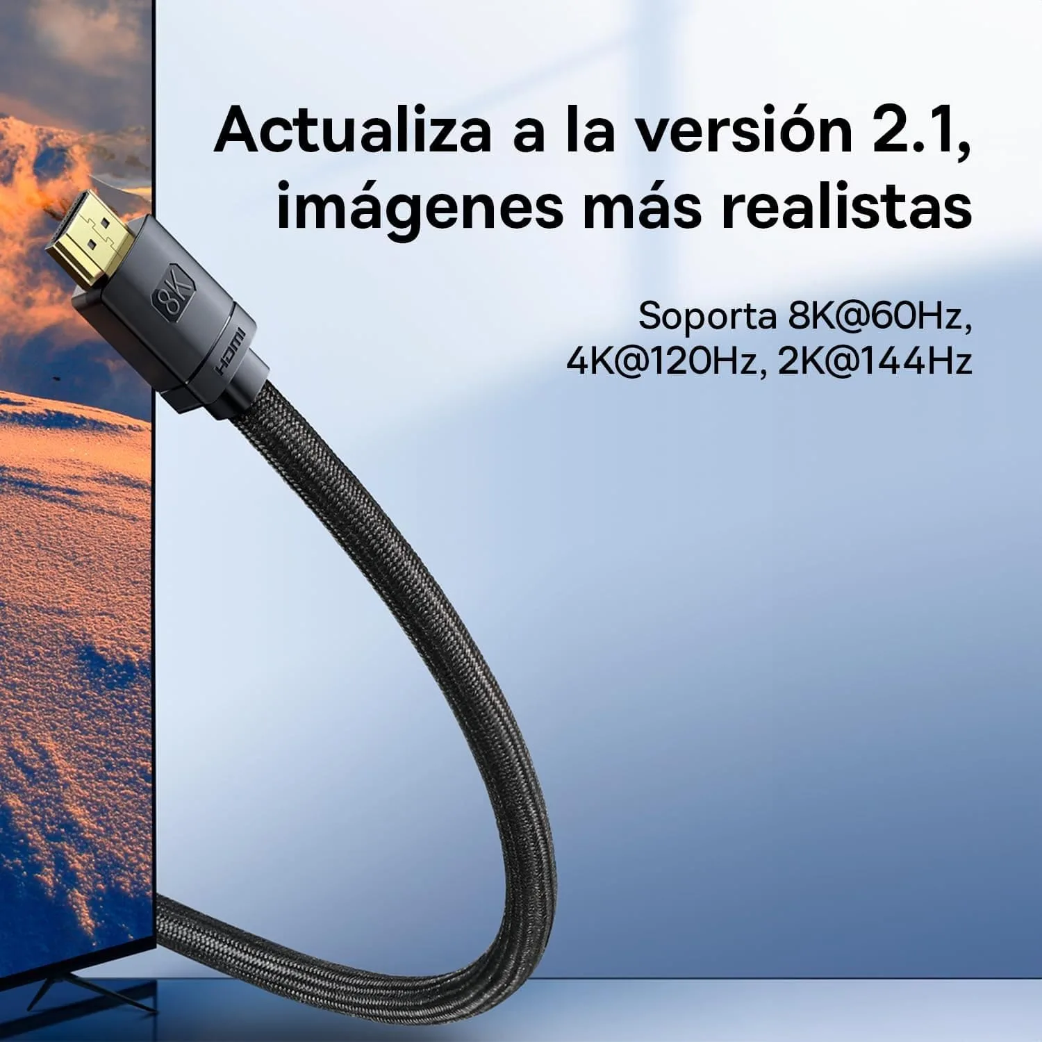 BASEUS HIGH DEFINITION SERIES HDMI 8K TO HDMI 8K ADAPTER CABLE 10M BLACK CABLE WKGQ040301 thumbnail 4