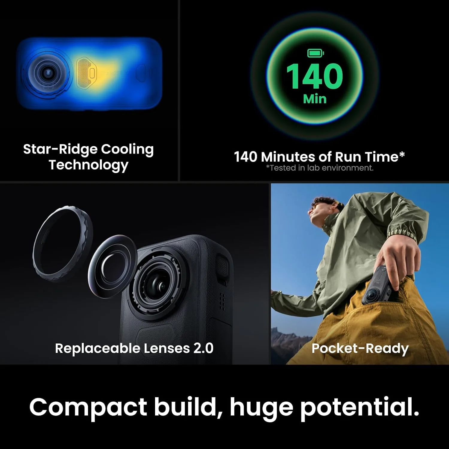 INSTA360 X6 8K 360 STANDARD BUNDLE ACTION CAMERA MIDNIGHT BLACK CINSABXA thumbnail 5
