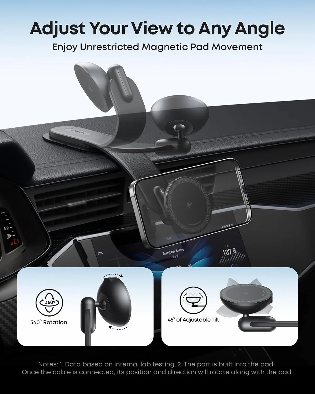 ANKER NANO 360 ADJUSTABLE MAGNETIC CAR MOUNT A9110H11 thumbnail 5