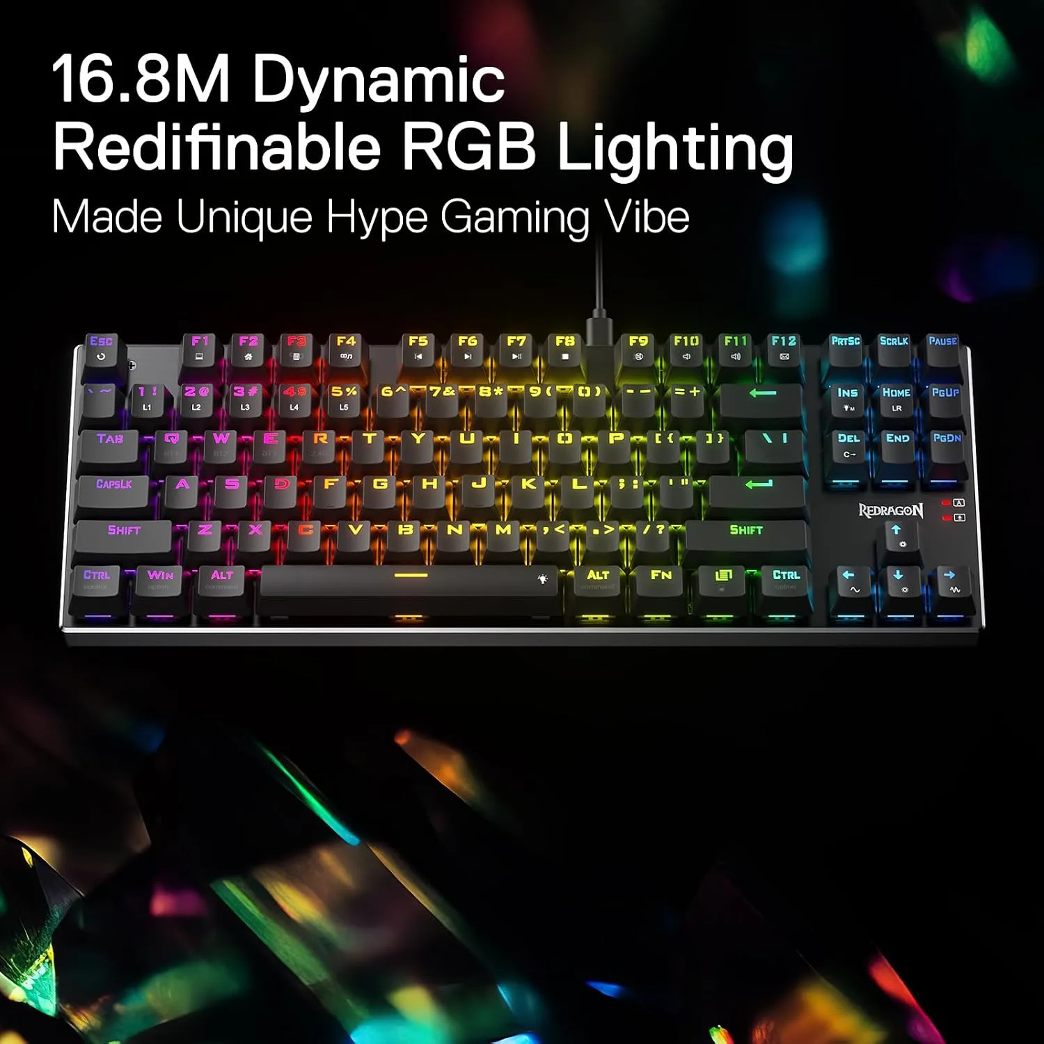 REDRAGON DHARMA PRO TKL WIRED 87 KEYS HOT SWAPPABLE MECHANICAL GAMING KEYBOARD RED K660-RGB-PRO thumbnail 8
