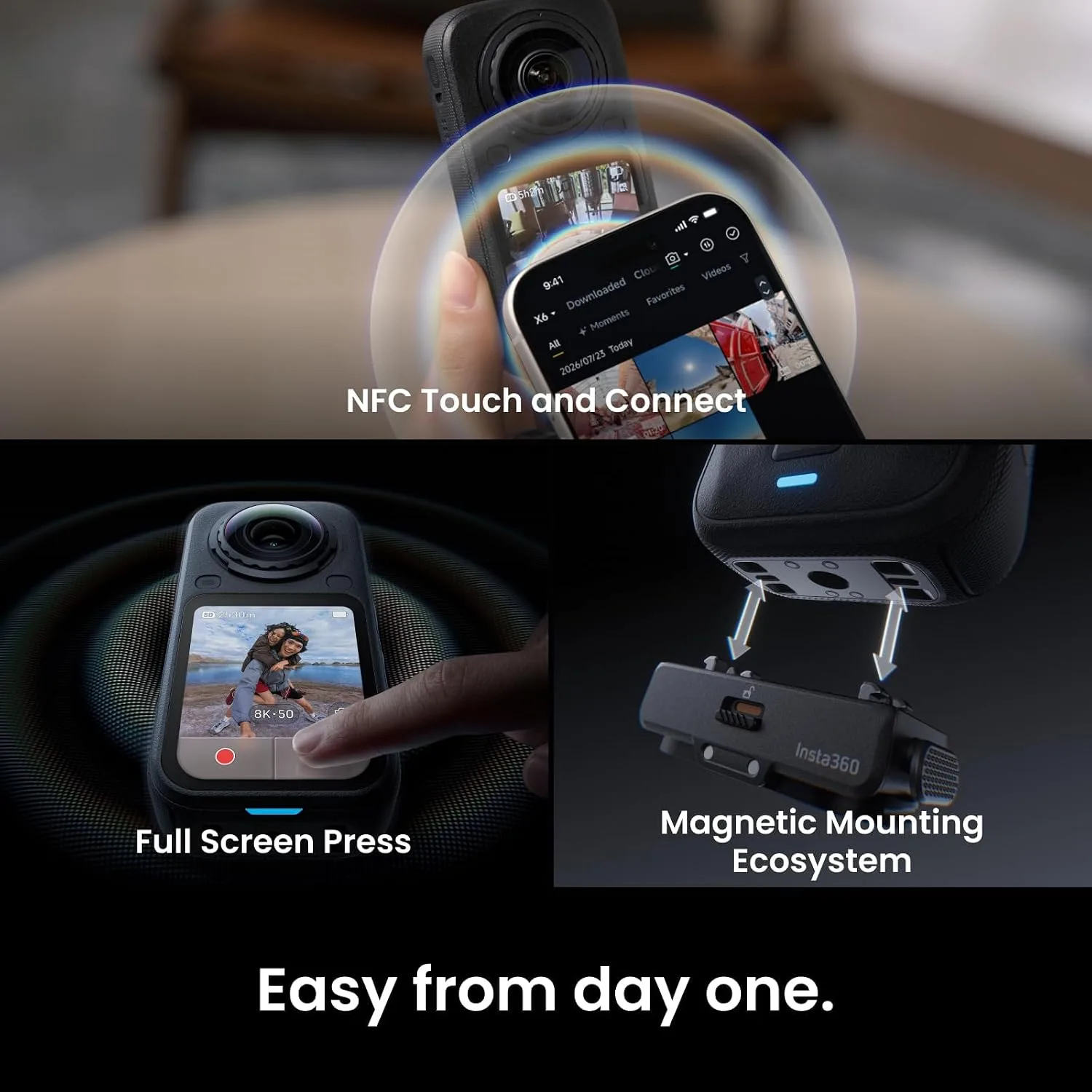 INSTA360 X6 8K 360 STANDARD BUNDLE ACTION CAMERA MIDNIGHT BLACK CINSABXA thumbnail 8