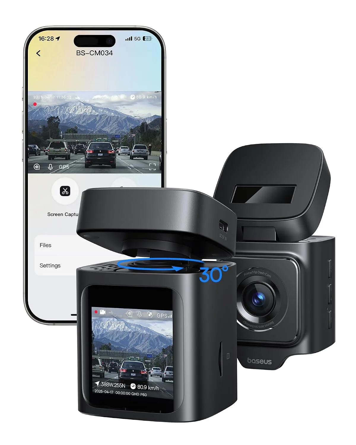 BASEUS PRIME TRIP VD1 DASH CAM FRONT 3K+REAR 1080P COSMIC BLACK C0115900 thumbnail 2