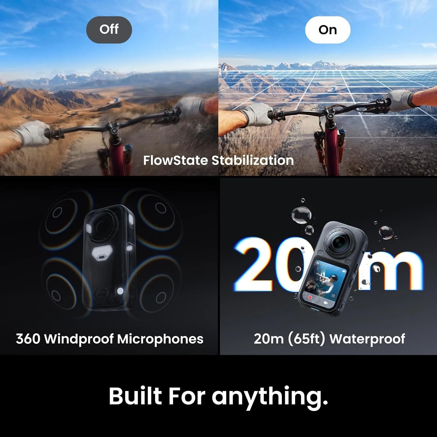 INSTA360 X6 8K 360 STANDARD BUNDLE ACTION CAMERA MIDNIGHT BLACK CINSABXA thumbnail 6