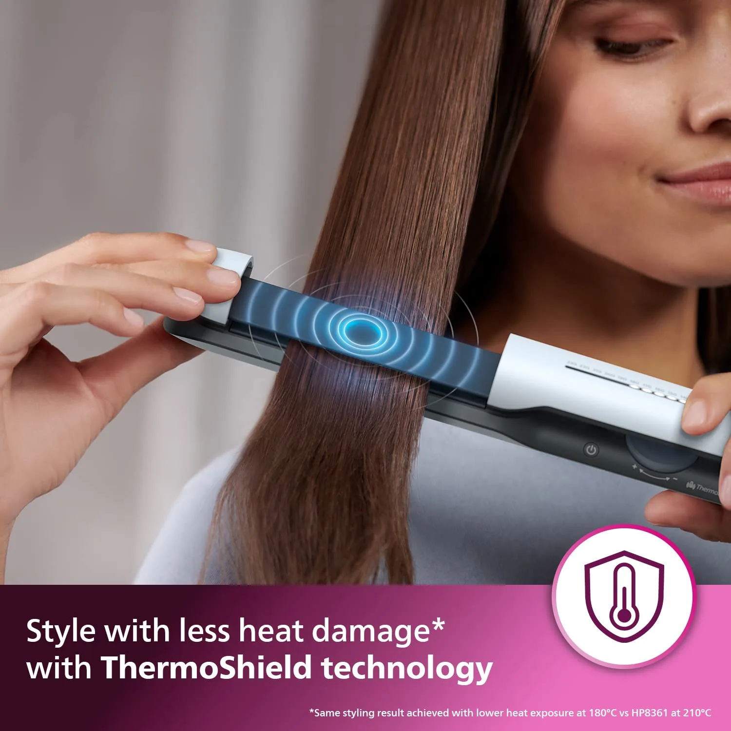 PHILIPS 5000 SERIES HAIR STRAIGHTENER WITH THERMOSHIELD TECHNOLOGY SKY BLUE BHS520 thumbnail 3