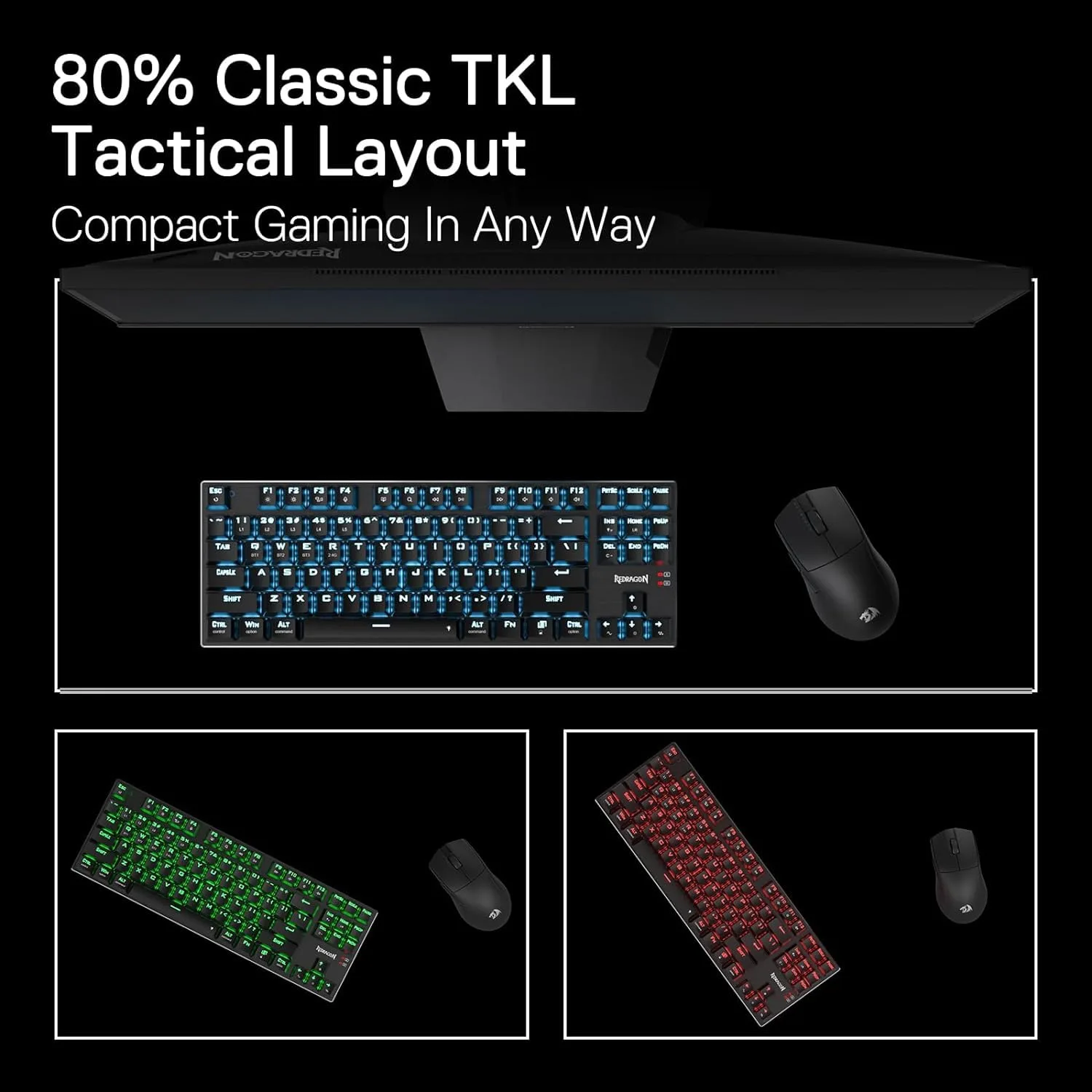 REDRAGON DHARMA PRO TKL WIRED 87 KEYS HOT SWAPPABLE MECHANICAL GAMING KEYBOARD RED K660-RGB-PRO thumbnail 5