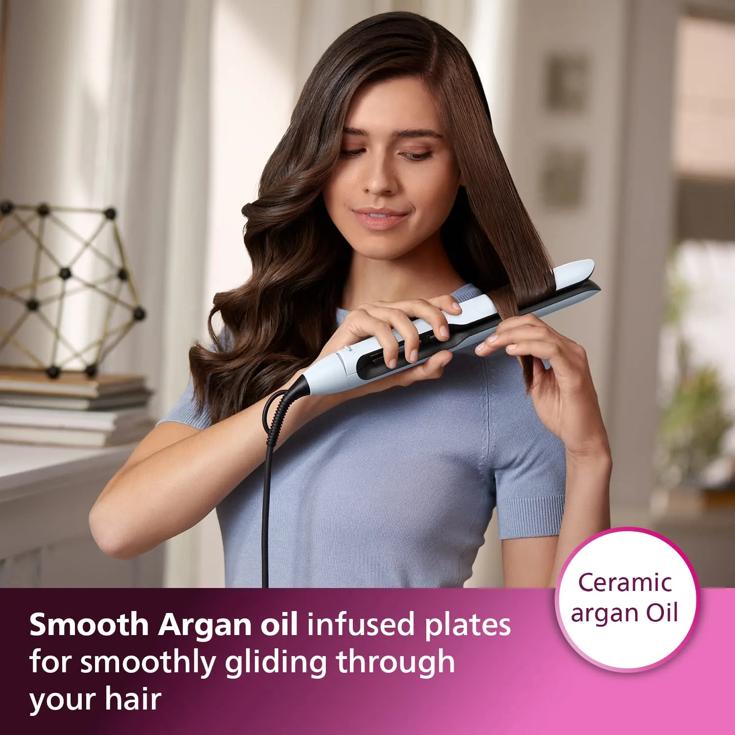PHILIPS 5000 SERIES HAIR STRAIGHTENER WITH THERMOSHIELD TECHNOLOGY SKY BLUE BHS520 thumbnail 4