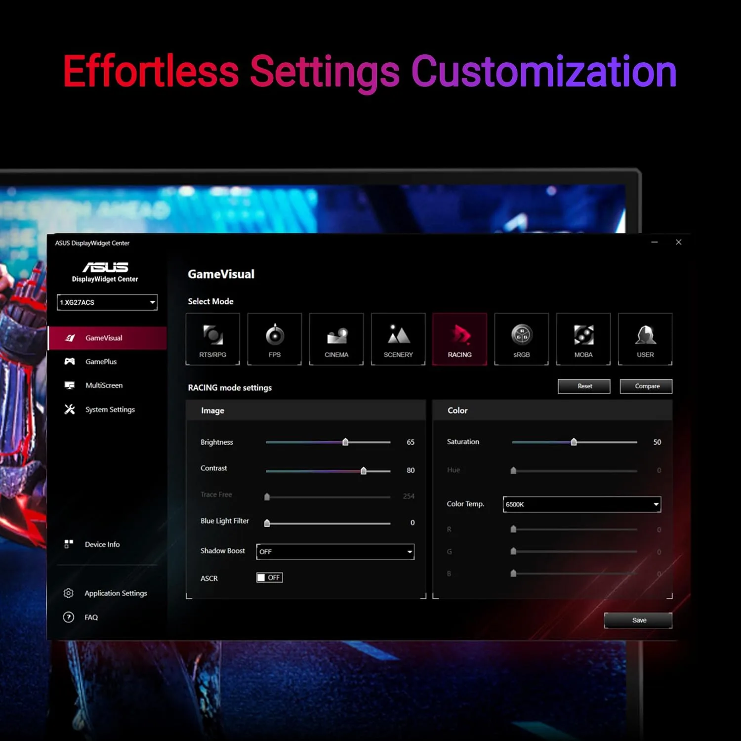 ASUS ROG STRIX XG27ACS-W WHITE IPS 27 INCH QHD 180HZ 1MS GAMING MONITOR 90LM09Q2-B01170 XG27ACS-W thumbnail 2