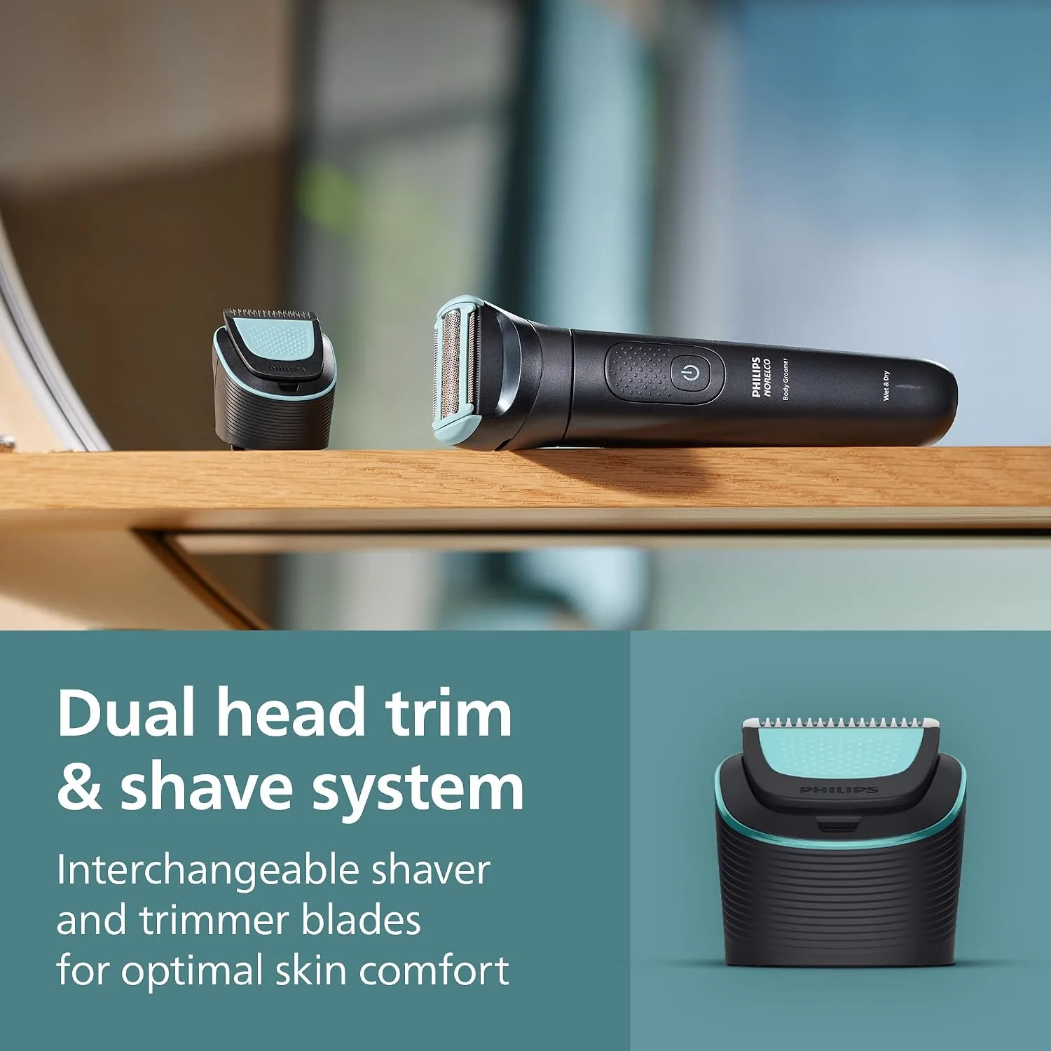 PHILIPS BODY GROOMER 5000 SERIES WITH DUAL HEAD TRIM & SHAVE SYSTEM BG549050 thumbnail 6