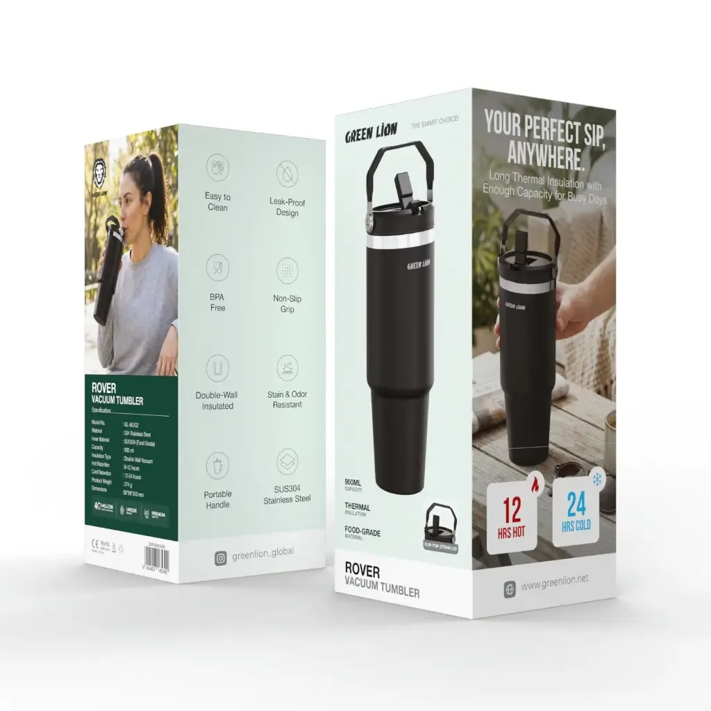 GREEN LION ROVER VACUUM TUMBLER 900 ML BLACK GNRV900VABK
