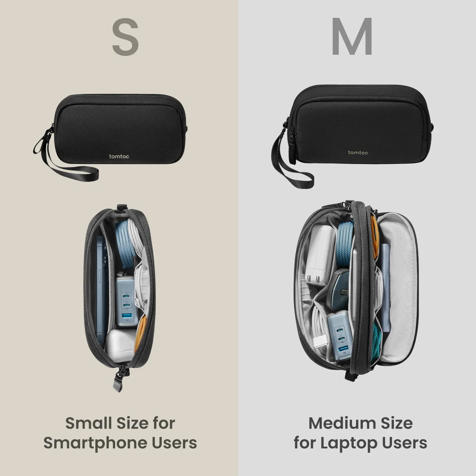 TOMTOC LIGHT T12 1.8L ESSENTIAL TECH ORGANIZER GRAY T12M1G2 thumbnail 3