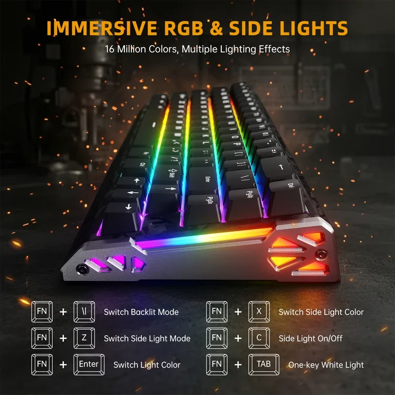 ATTACK SHARK R68 HE RAPID TRIGGER WIRED MAGNETIC SWITCH KEYBOARD BLACK thumbnail 4