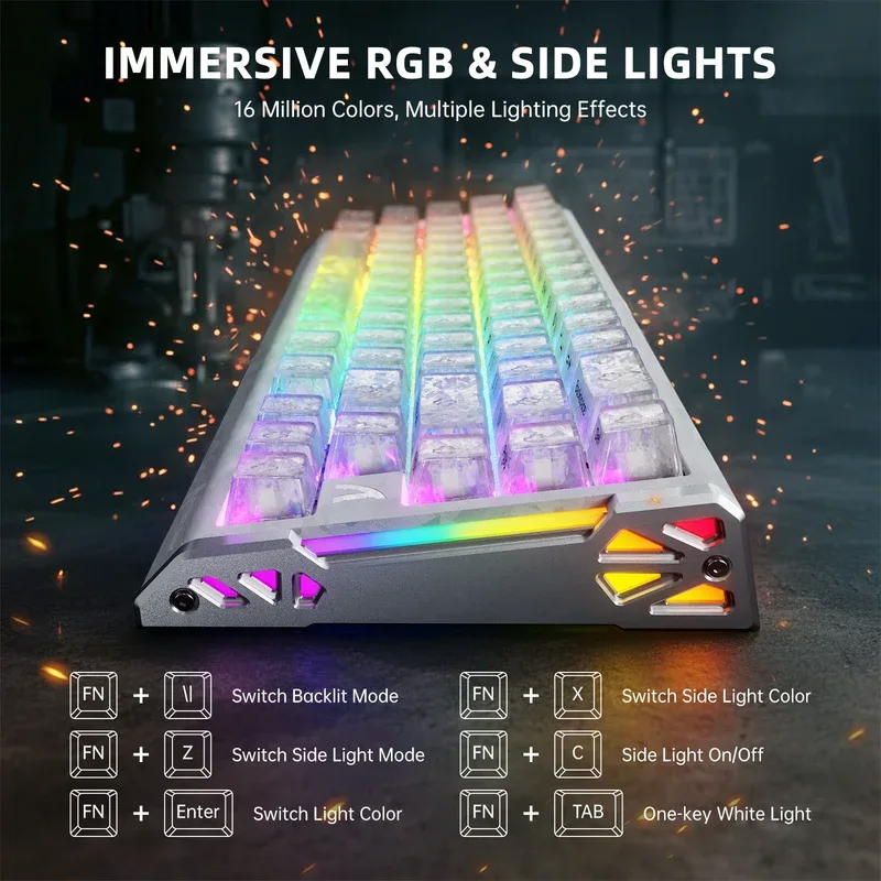 ATTACK SHARK R68 HE RAPID TRIGGER CRYSTAL MAGNETIC SWITCH KEYBOARD ICE NINJA thumbnail 6