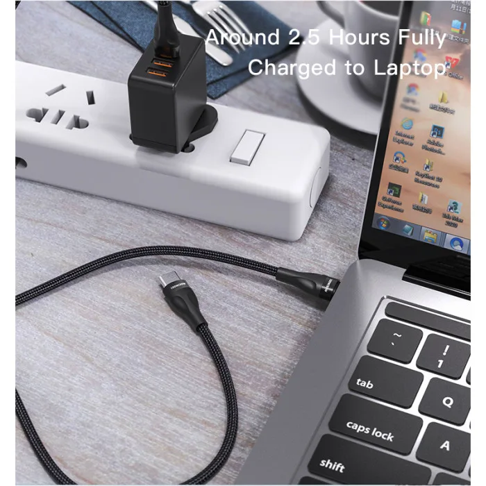 YESIDO 2 IN 1 USB-C TO USB-C CABLE 1.4M BLACK CA88 thumbnail 3