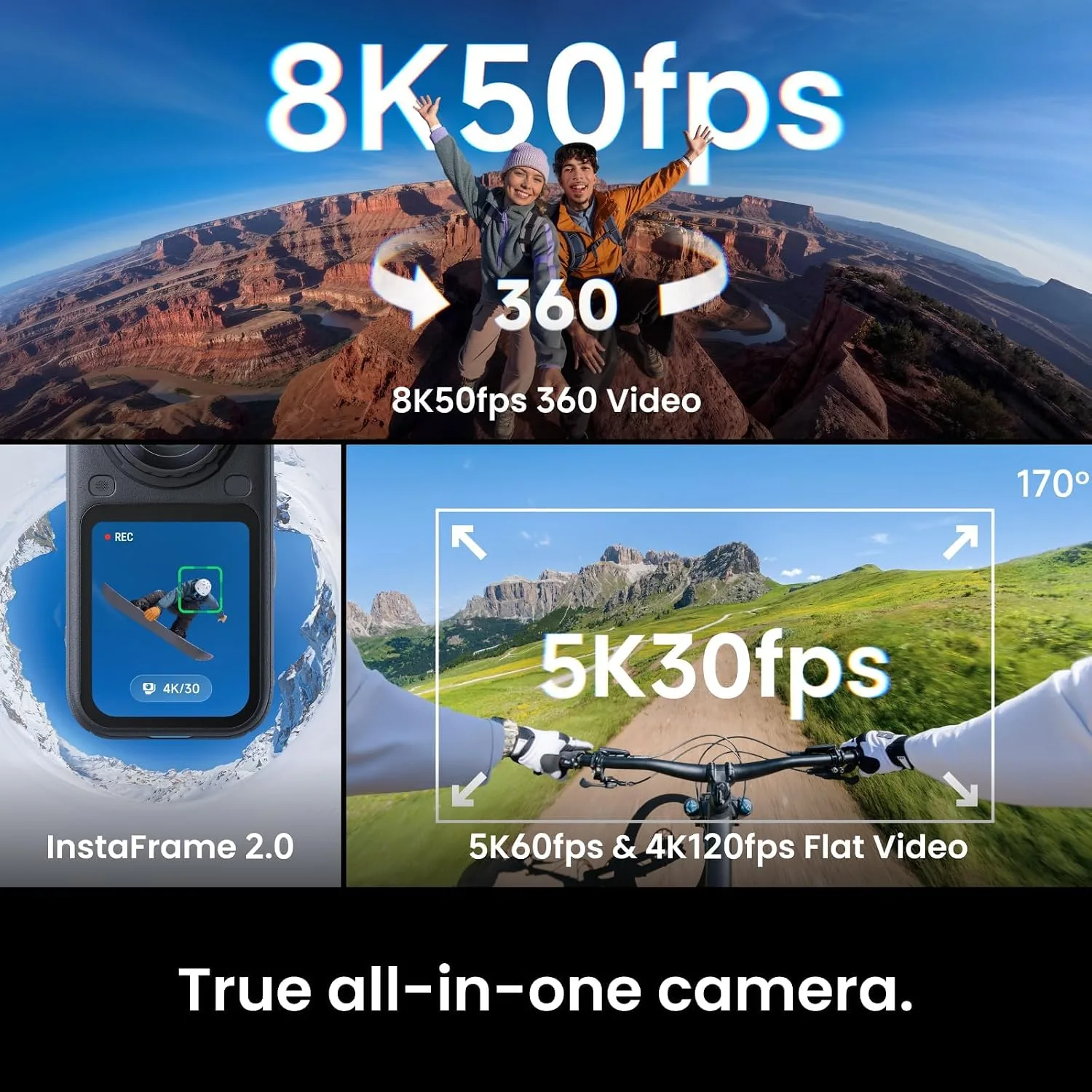 INSTA360 X6 8K 360 STANDARD BUNDLE ACTION CAMERA MIDNIGHT BLACK CINSABXA thumbnail 4