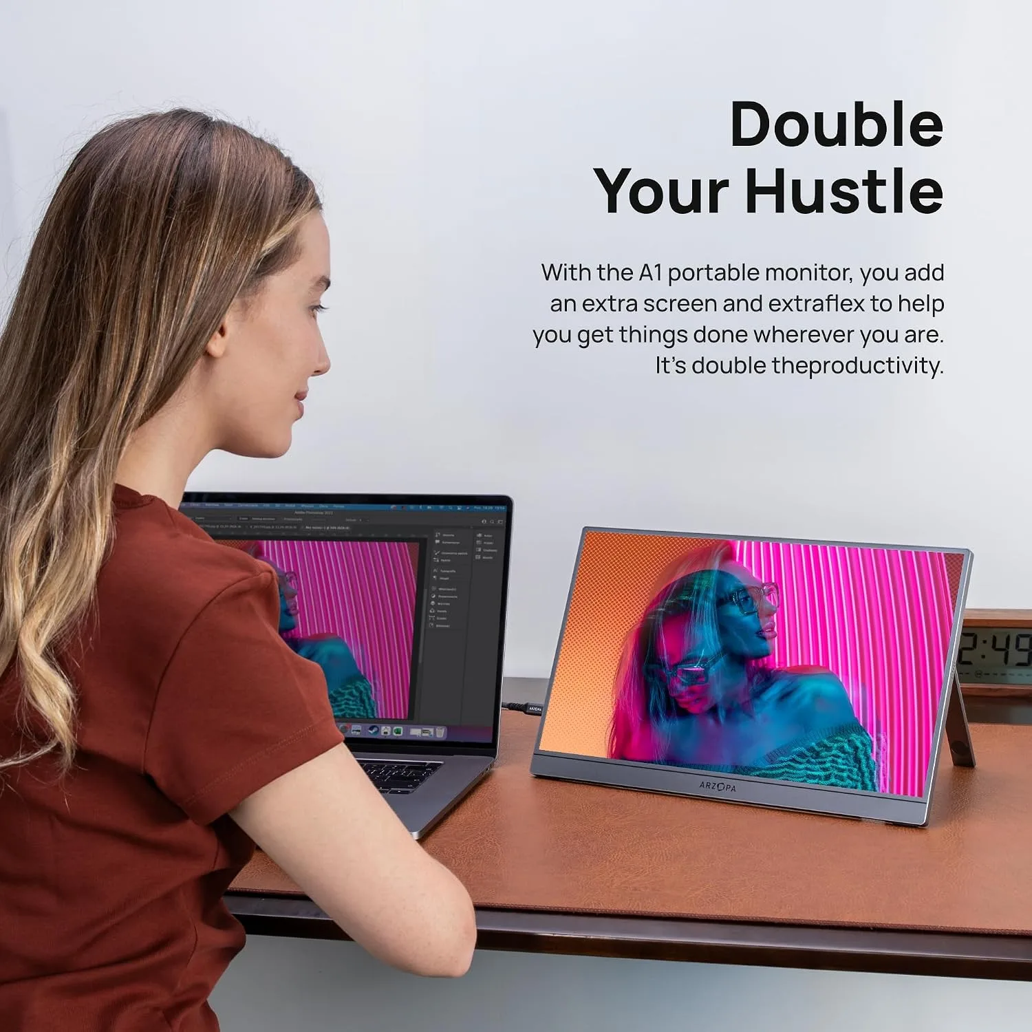 ARZOPA 15.6 INCH FHD PORTABLE MONITOR GRAY A1 PRO thumbnail 6