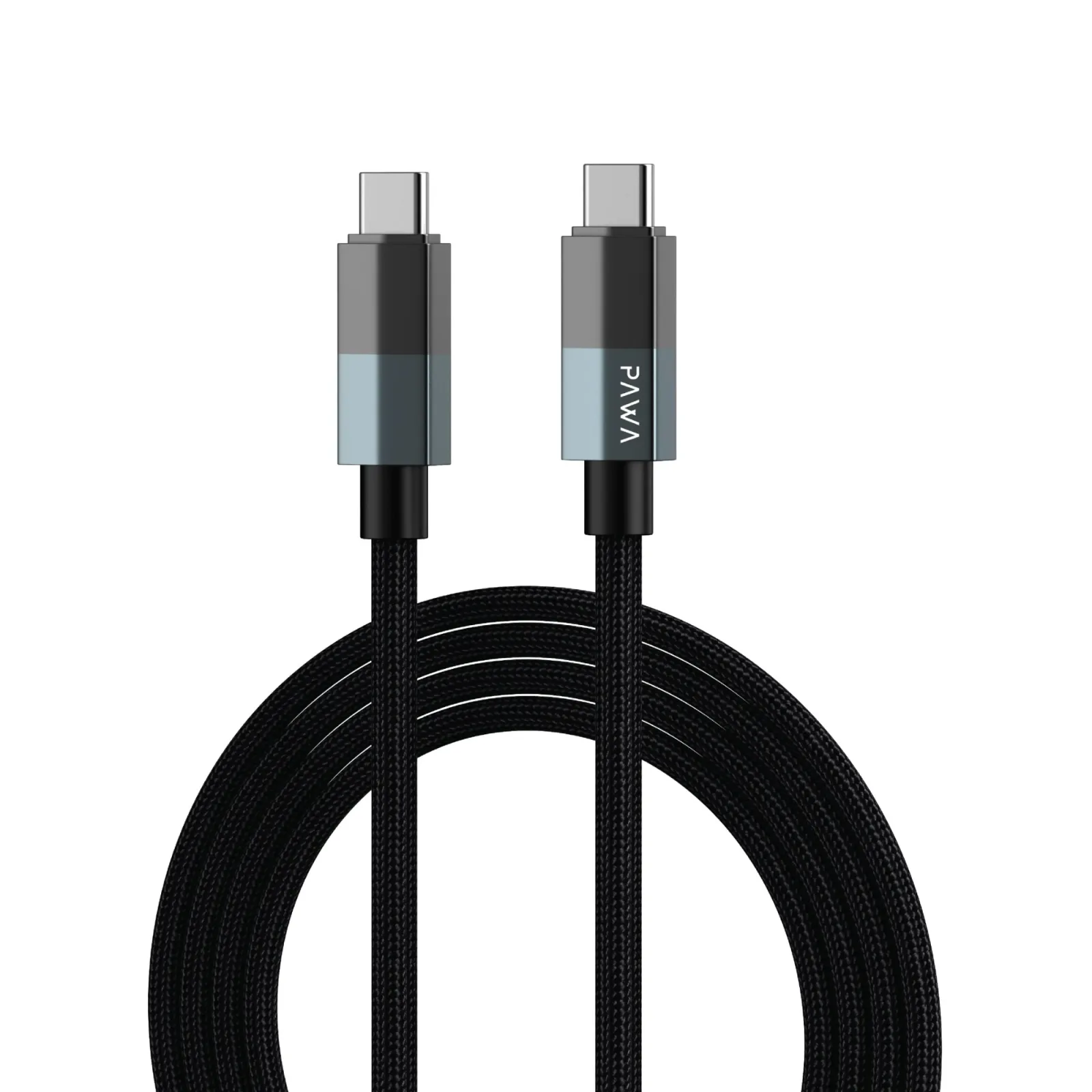 PAWA SLATE TYPE C TO TYPE C 1M BRAIDED CABLE 65W BLACK PW-CBLCC119-BK