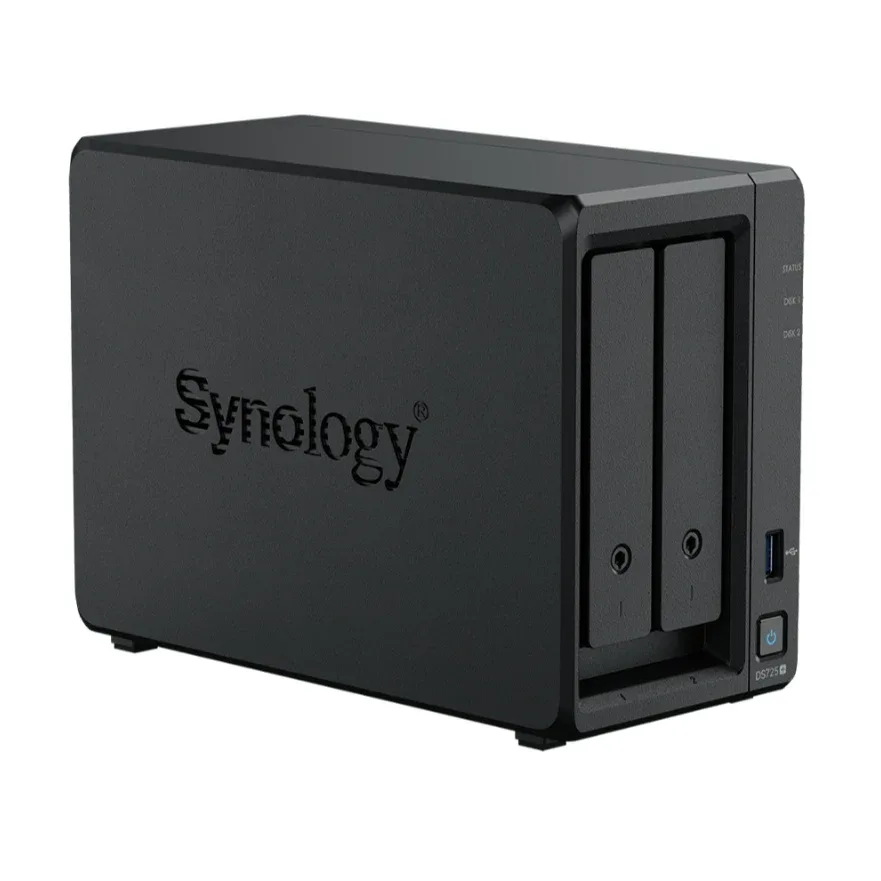 SYNOLOGY DISKSTATION 2-BAY NAS ENCLOSURE 2.5GBE & 4K VIDEO SUPPORT WITHOUT HDD DS725+