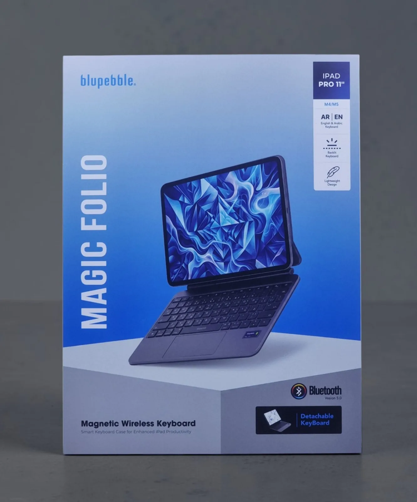 BLUPEBBLE IPAD PRO 11 INCH M4 M5 MAGIC FOLIO MAGNETIC WIRELESSS KEYBOARD ENGARB BLACK BP-MFIPDPRO11AR-BK