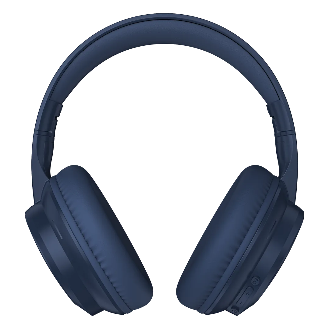 PORODO SOUNDTEC SONIK WIRED AND WIRELESS HEADPHONES WITH PREMIUM LEATHER EARPADS BLUE PDSJH820BL