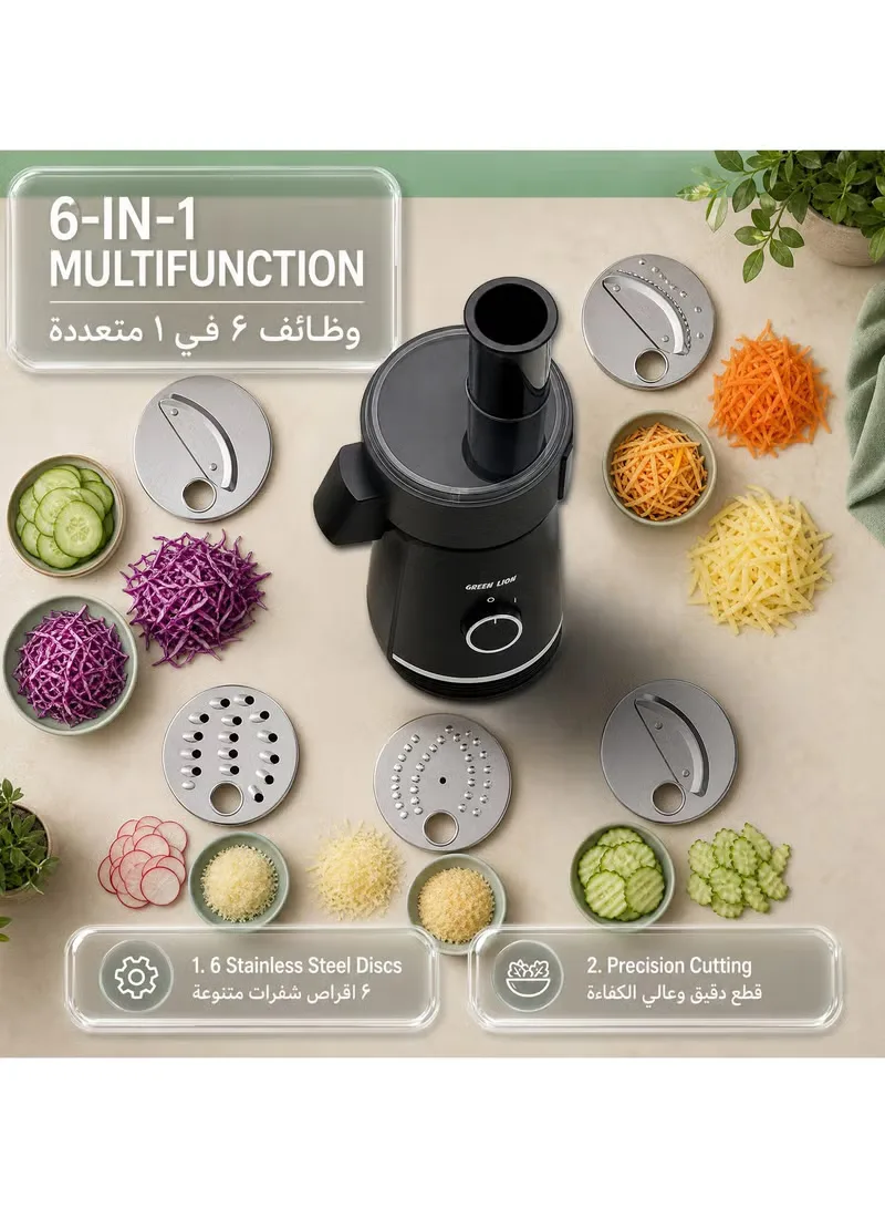 GREEN LION 6 IN 1 SALAD MAKER SLICING SHREDDING CHOPPING BLACK GN6N1SLMKRBK thumbnail 6