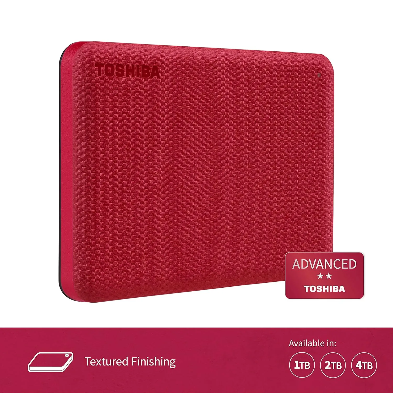TOSHIBA 1TB CANVIO ADVANCE PORTABLE HDD USB 3.2 GEN1 RED V10 HDTCA10ER3AA thumbnail 4
