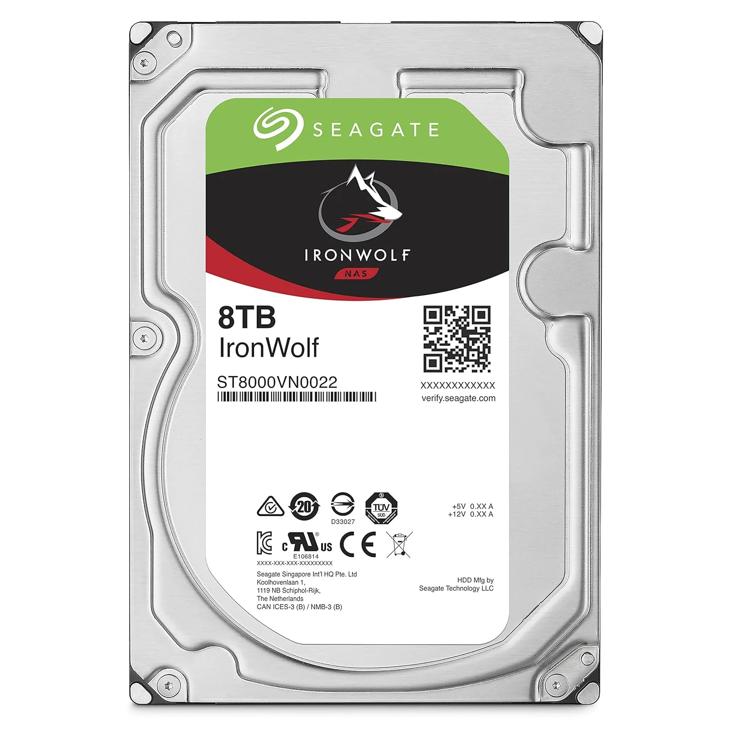 SEAGATE 8TB IRONWOLF NAS 3.5 INCH SATA 6GBS 256MB CACHE 5400RPM INTERNAL HDD ST8000VN002 thumbnail 3
