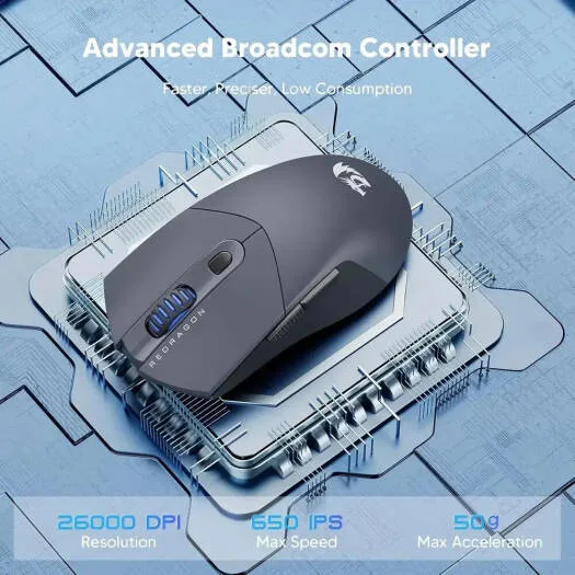 REDRAGON ST4R PRO WIRELESS ULTRA LIGHT WEIGHT ERGONOMIC GAMING MOUSE GREY M917GB-PRO thumbnail 7