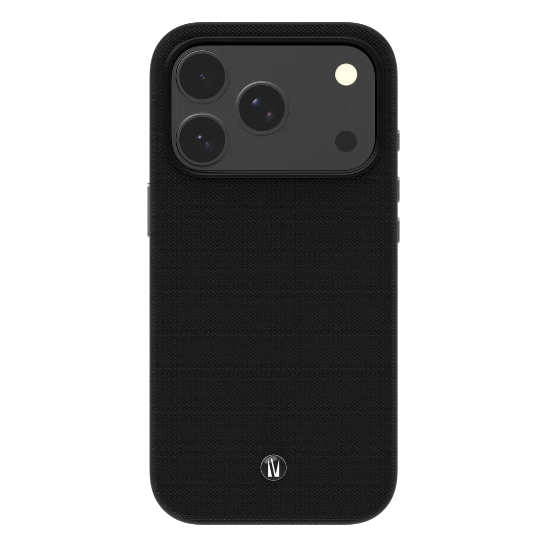LEVELO IPHONE 18 PRO CANNES HYBRID PC TPU CONSTRUCTION MAGSAFE PU LEATHER CASE BLACK LVLCNSPULC18PBK