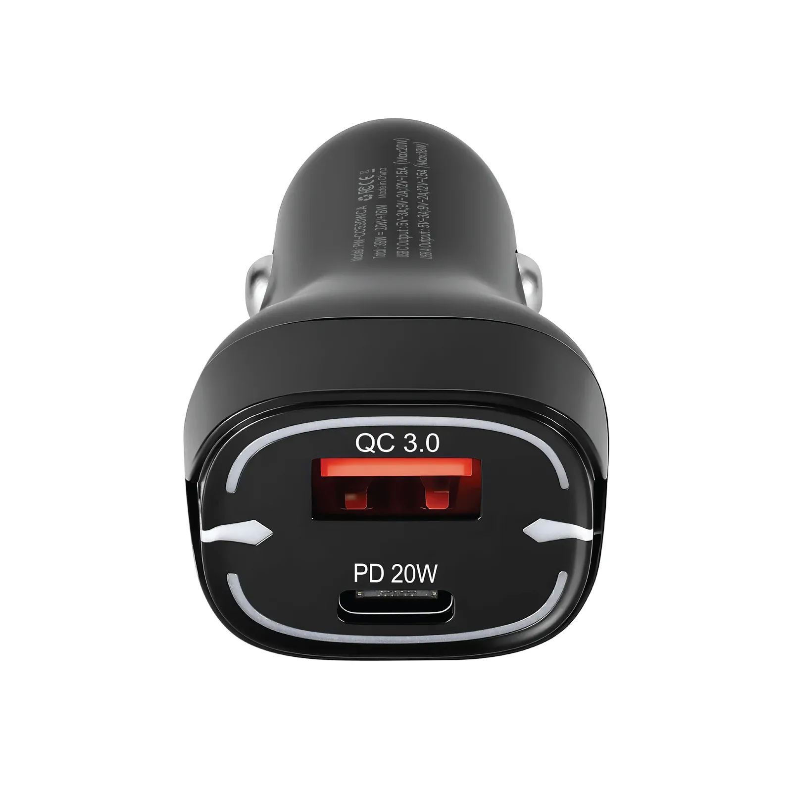 PAWA QUAD PRO DUAL PORT CAR CHARGER 38W BLACK PW-CC530WCA-BK thumbnail 2