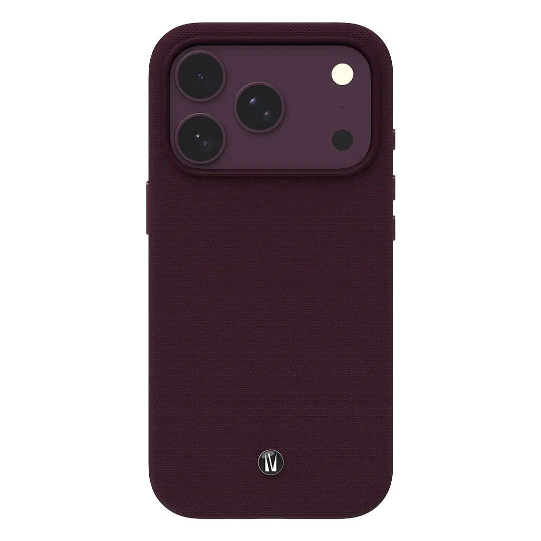 LEVELO IPHONE 18 PRO CANNES HYBRID PC TPU CONSTRUCTION MAGSAFE PU LEATHER CASE BURGUNDY LVLCNSPULC18PBUR