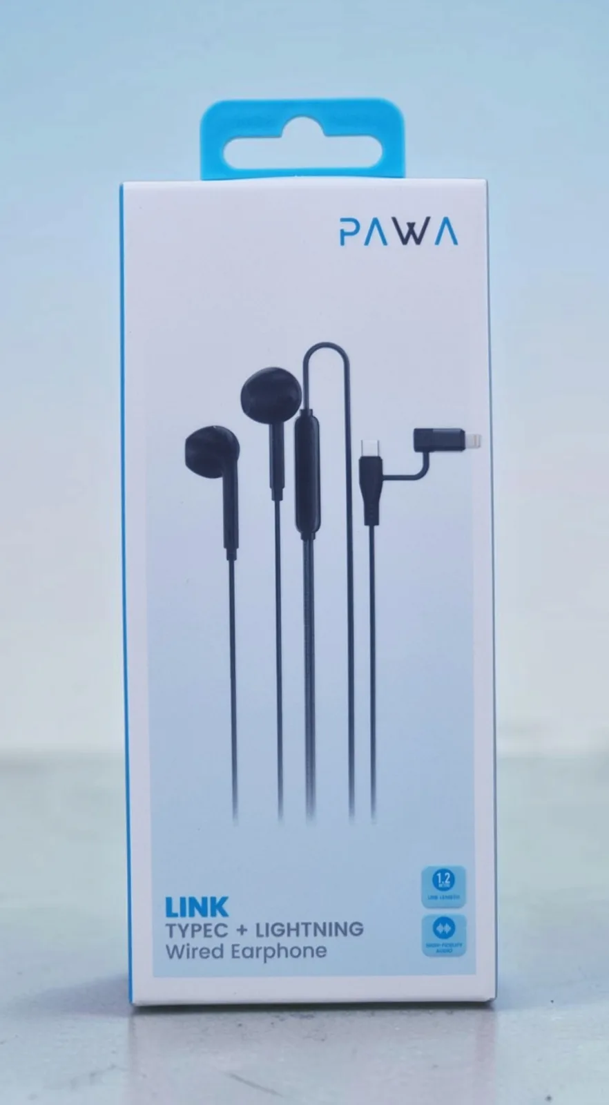 PAWA LINK TYPE C + LIGHTNING WIRED EARPHONE 1.2M BLACK PW-LKEPTL-BK