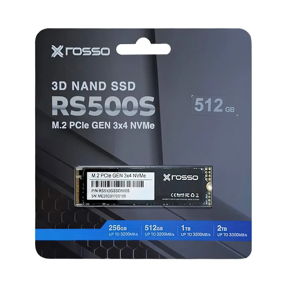 ROSSO 512GB NVME PCIE GEN3 M.2 2280 INTERNAL SSD R3200MBS W2500MBS RS512GSSD500S