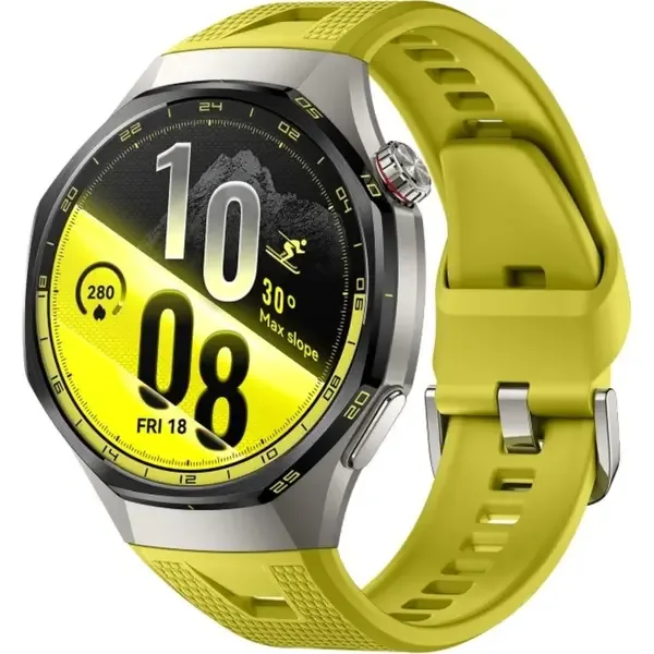 HUAWEI WATCH GT 7 PRO 46MM TITANIUM ALLOY CASE YELLOW EASYCROSS FLUOROELASTOMER STRAP 55020JTF
