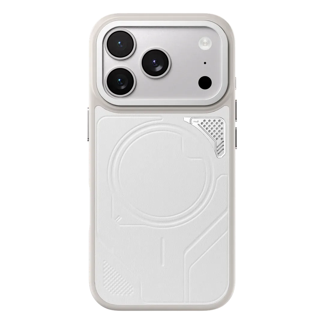 LEVELO IPHONE 18 PRO OPAL MAGSAFE LEATHER CASE HYBRID PC TPU CONSTRUCTION SILVER LVLOPLMPUC18PSL