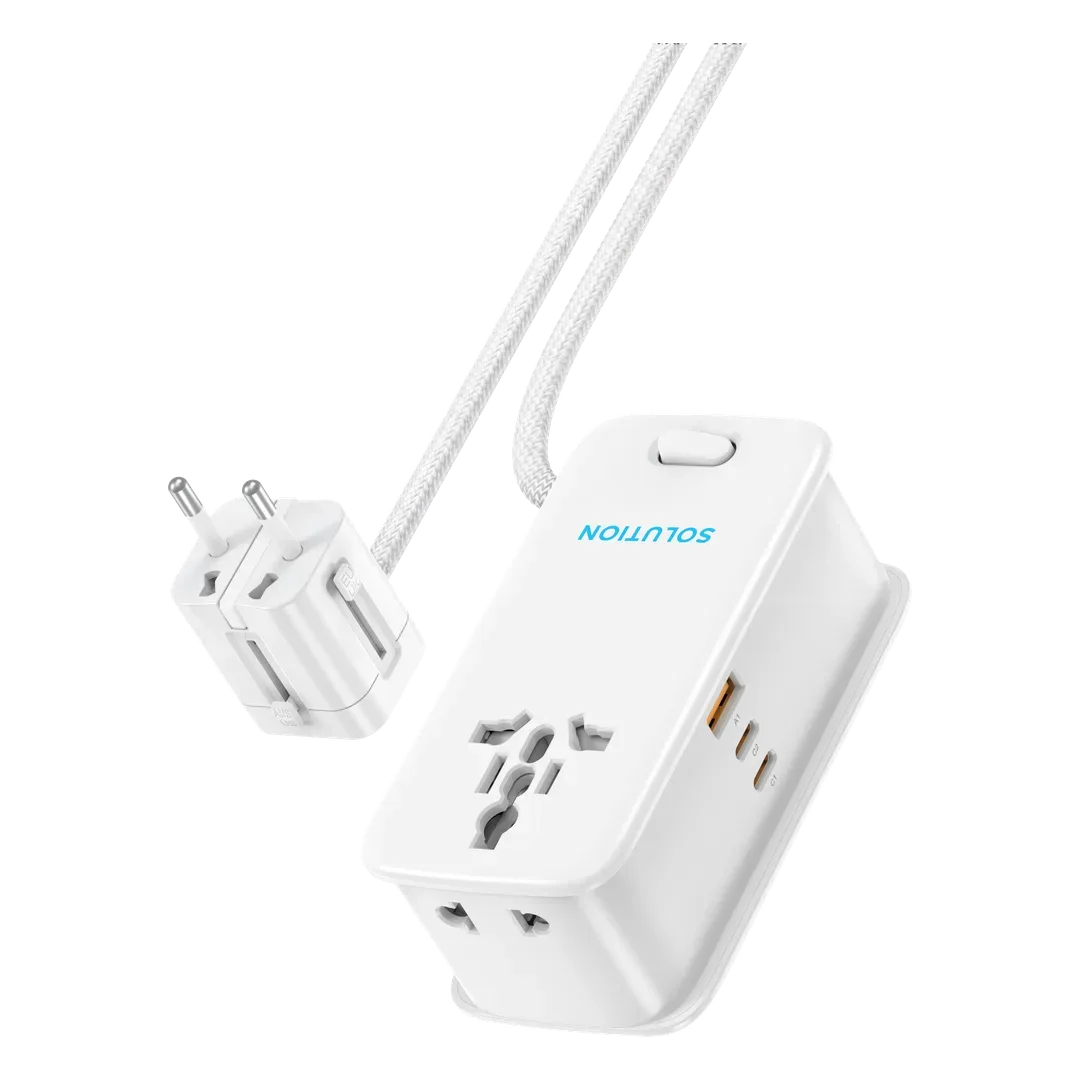 POWEROLOGY SOLUTION 30W GAN UNIVERSAL MULTI-PORT CHARGER WHITE PWC01PQ3WH