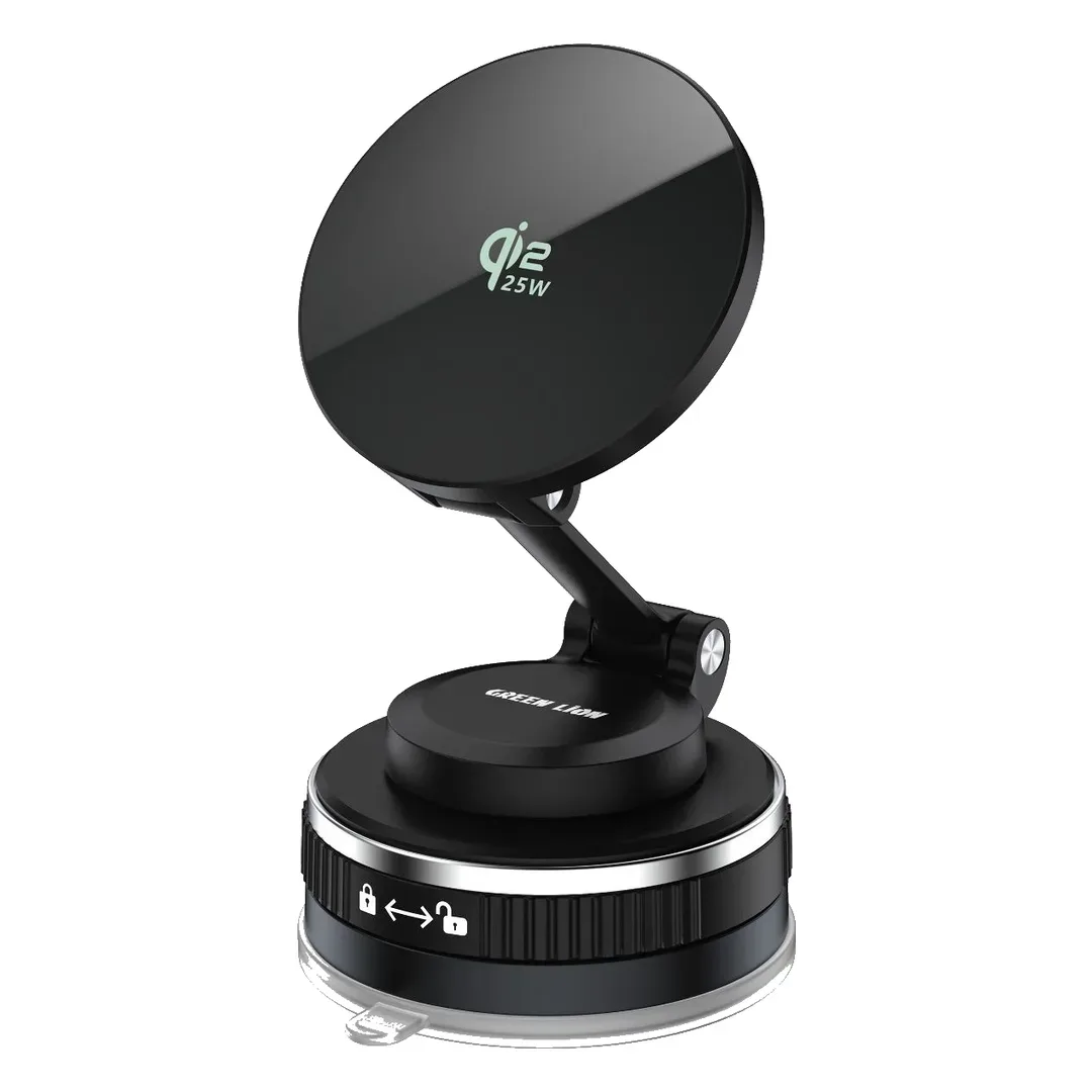 GREEN LION MAG VOLT CAR CHARGER AND PHONE HOLDER BLACK GNMGVL14CCBK