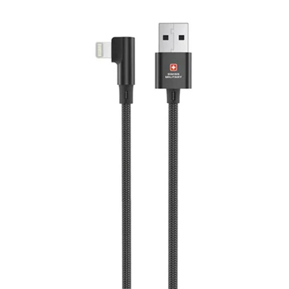 SWISS MILITARY USB A TO LIGHTNING 20W 1M BLACK SM-CB-AL-20W-1M-BLK