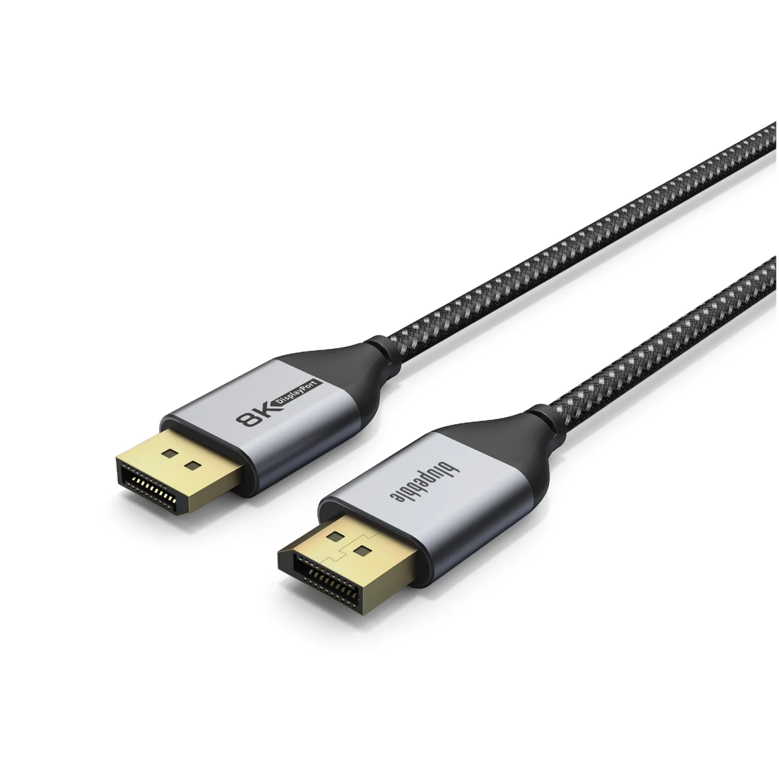BLUPEBBLE DP TO DP CABLE BRAIDED CABLE 2 METER BLACK BP-DP2DP2M-BK
