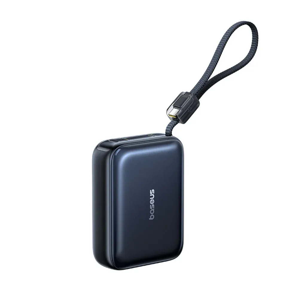 BASEUS PICOGO AC22 ULTRA MINI POWER BANK WITH BUILT IN USB C CABLE 20000MAH 45W COSMIC BLACK E0029403