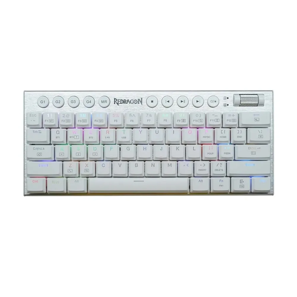 REDRAGON HORUS MINI PRO RED SWITCH WIRED WIRELESS MECHANICAL GAMING KEYBOARD WHITE K632W-RGB-PRO
