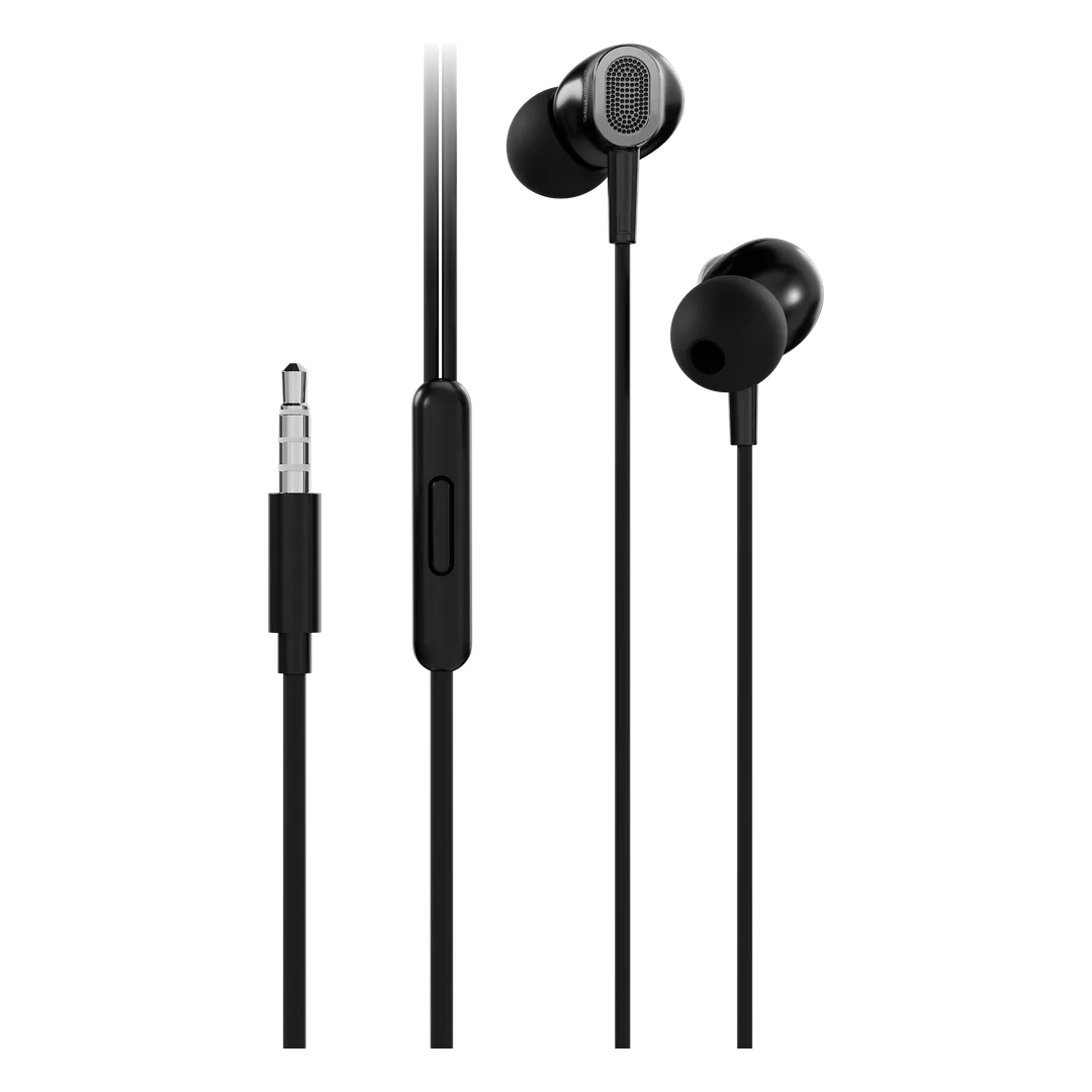 PORODO SOUNDTEC ZONIX IN EAR STEREO EARPHONES BLACK PDSTHY101BK